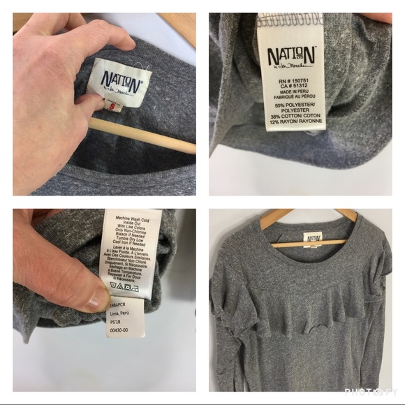 Nation LTD ruffle long sleeve banded tee - Picture 6 of 8